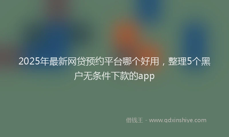 2025年最新网贷预约平台哪个好用，整理5个黑户无条件下款的app