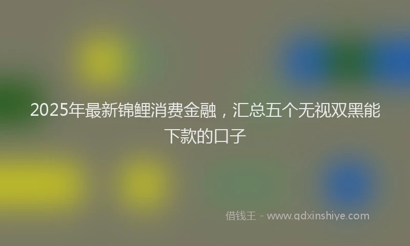 2025年最新锦鲤消费金融，汇总五个无视双黑能下款的口子