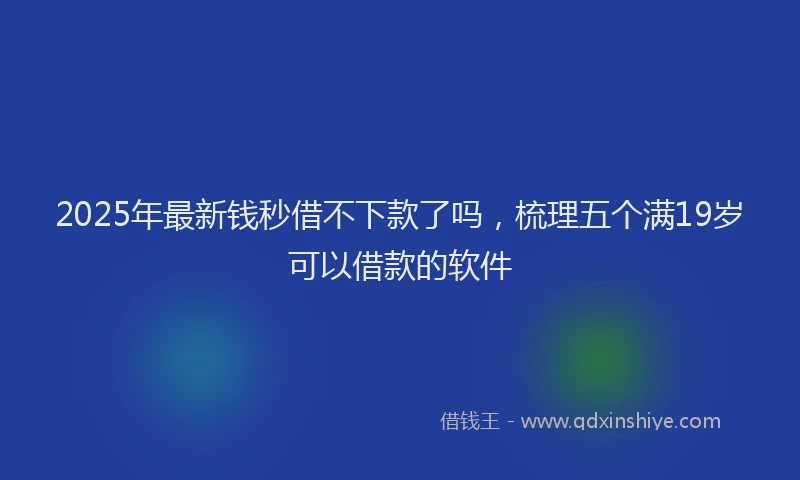 2025年最新钱秒借不下款了吗，梳理五个满19岁可以借款的软件