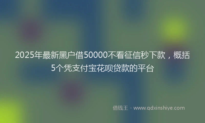 2025年最新黑户借50000不看征信秒下款，概括5个凭支付宝花呗贷款的平台