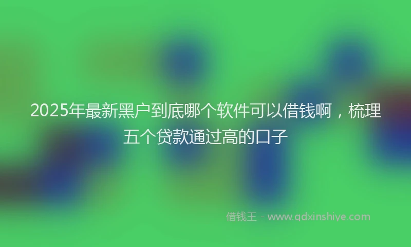 2025年最新黑户到底哪个软件可以借钱啊，梳理五个贷款通过高的口子