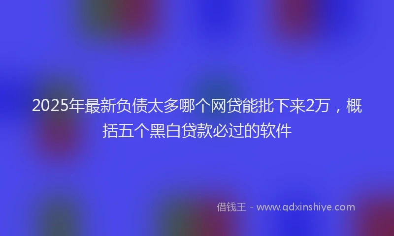 2025年最新负债太多哪个网贷能批下来2万，概括五个黑白贷款必过的软件