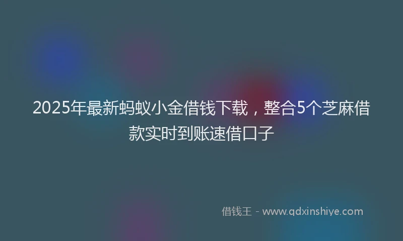 2025年最新蚂蚁小金借钱下载，整合5个芝麻借款实时到账速借口子