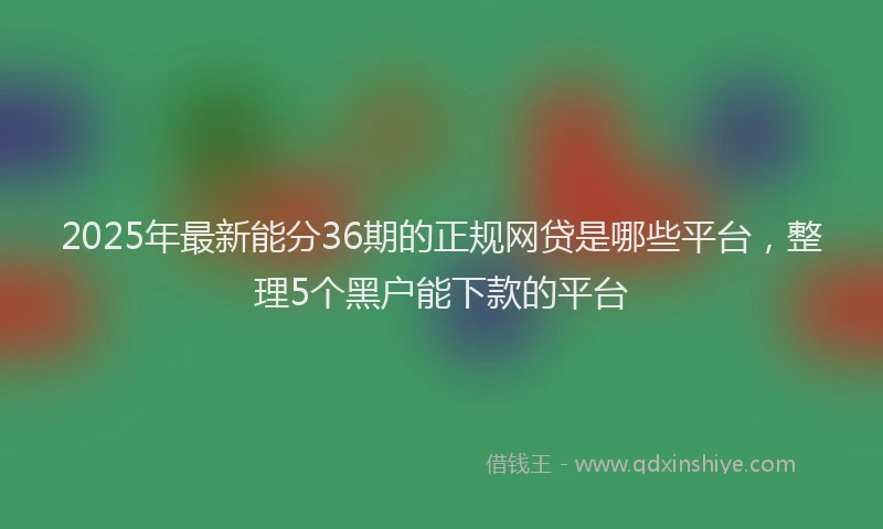 2025年最新能分36期的正规网贷是哪些平台，整理5个黑户能下款的平台