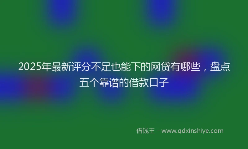 2025年最新评分不足也能下的网贷有哪些，盘点五个靠谱的借款口子