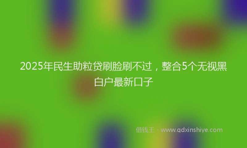 2025年民生助粒贷刷脸刷不过，整合5个无视黑白户最新口子