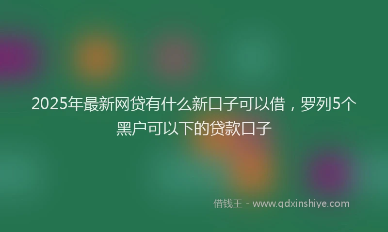 2025年最新网贷有什么新口子可以借，罗列5个黑户可以下的贷款口子