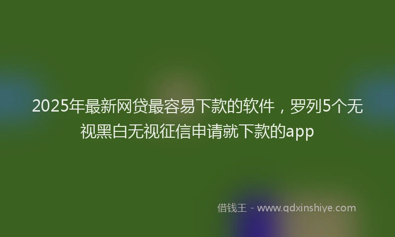 2025年最新网贷最容易下款的软件，罗列5个无视黑白无视征信申请就下款的app