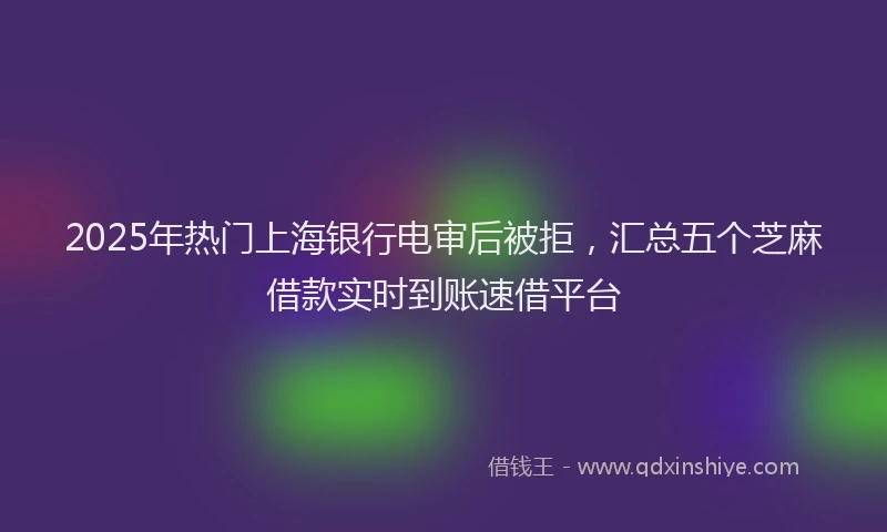 2025年热门上海银行电审后被拒，汇总五个芝麻借款实时到账速借平台