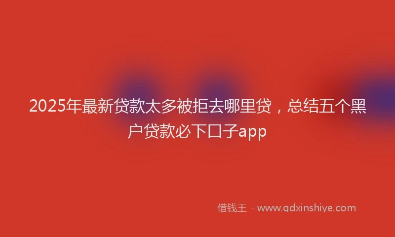 2025年最新贷款太多被拒去哪里贷，总结五个黑户贷款必下口子app