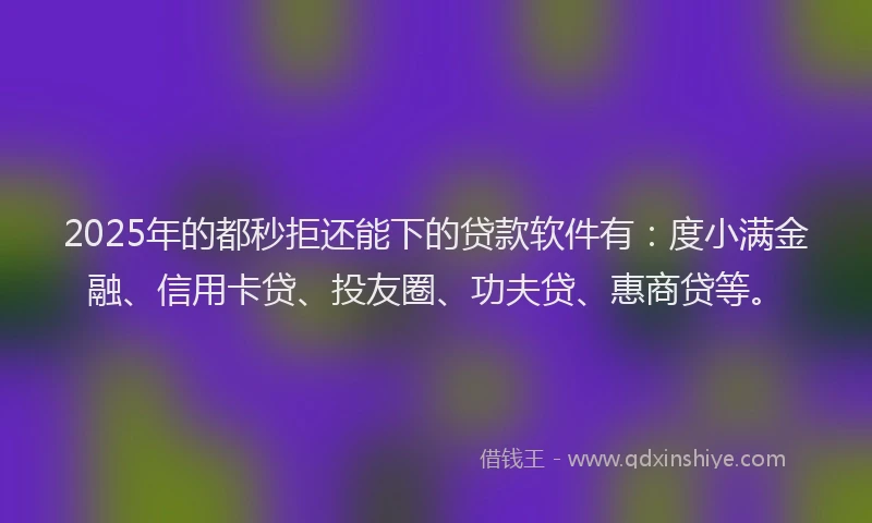 2025年的都秒拒还能下的贷款软件有：度小满金融、信用卡贷、投友圈、功夫贷、惠商贷等。
