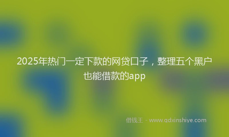 2025年热门一定下款的网贷口子，整理五个黑户也能借款的app