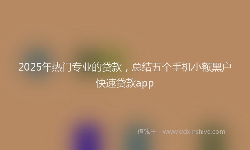 2025年热门专业的贷款，总结五个手机小额黑户快速贷款app