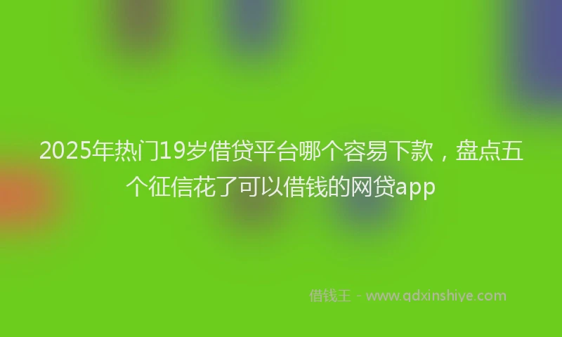 2025年热门19岁借贷平台哪个容易下款，盘点五个征信花了可以借钱的网贷app