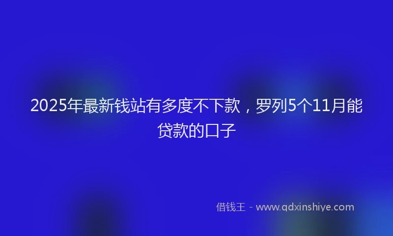 2025年最新钱站有多度不下款，罗列5个11月能贷款的口子