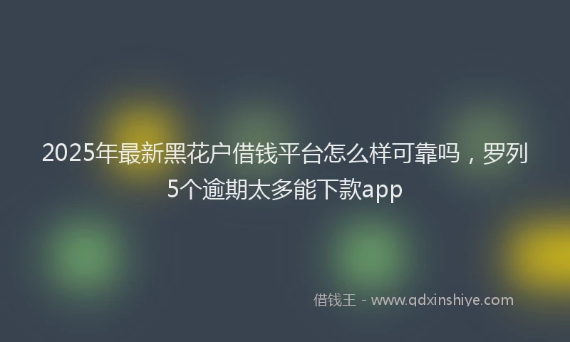 2025年最新黑花户借钱平台怎么样可靠吗，罗列5个逾期太多能下款app