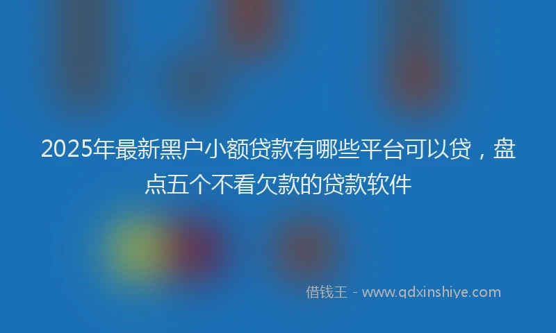 2025年最新黑户小额贷款有哪些平台可以贷，盘点五个不看欠款的贷款软件