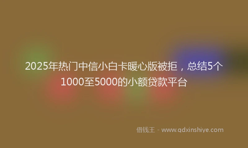 2025年热门中信小白卡暖心版被拒，总结5个1000至5000的小额贷款平台