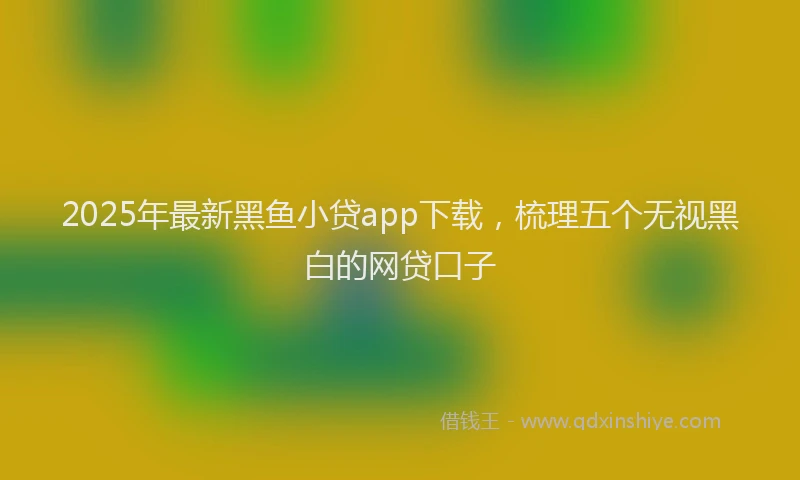 2025年最新黑鱼小贷app下载，梳理五个无视黑白的网贷口子