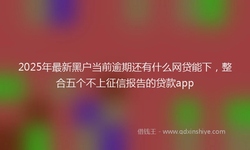 2025年最新黑户当前逾期还有什么网贷能下，整合五个不上征信报告的贷款app