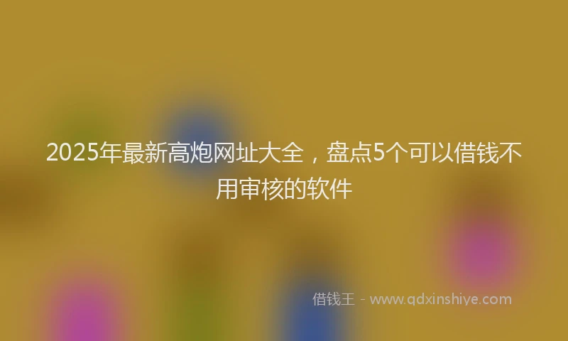 2025年最新高炮网址大全，盘点5个可以借钱不用审核的软件