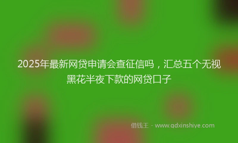 2025年最新网贷申请会查征信吗，汇总五个无视黑花半夜下款的网贷口子