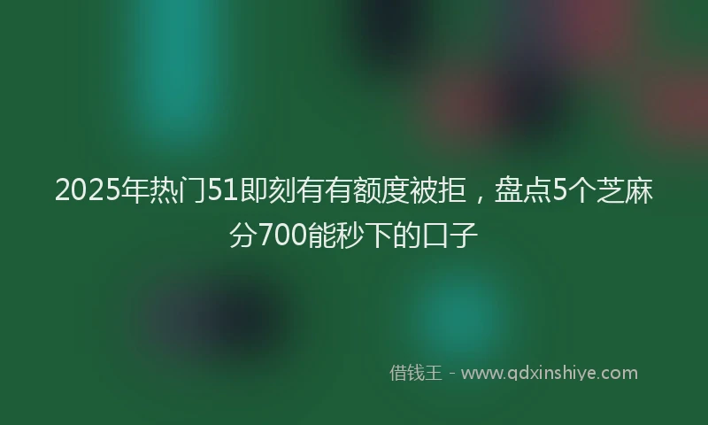 2025年热门51即刻有有额度被拒，盘点5个芝麻分700能秒下的口子