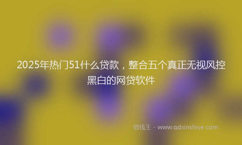 2025年热门51什么贷款，整合五个真正无视风控黑白的网贷软件