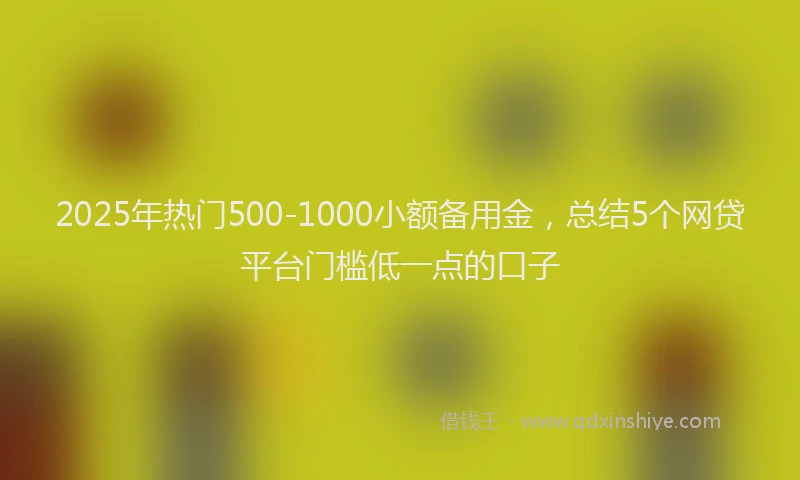 2025年热门500-1000小额备用金，总结5个网贷平台门槛低一点的口子