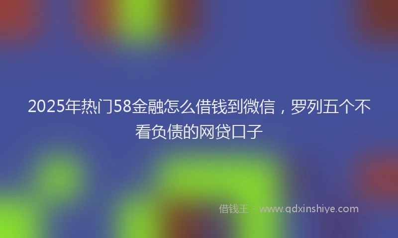 2025年热门58金融怎么借钱到微信，罗列五个不看负债的网贷口子