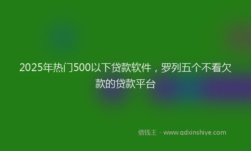 2025年热门500以下贷款软件，罗列五个不看欠款的贷款平台