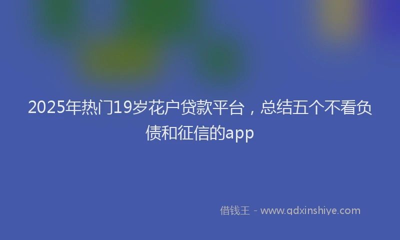 2025年热门19岁花户贷款平台，总结五个不看负债和征信的app