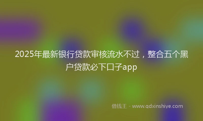 2025年最新银行贷款审核流水不过，整合五个黑户贷款必下口子app