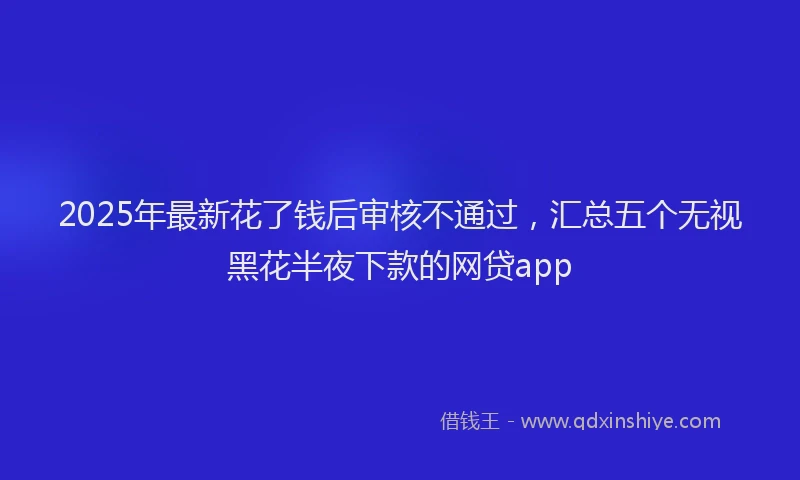2025年最新花了钱后审核不通过，汇总五个无视黑花半夜下款的网贷app
