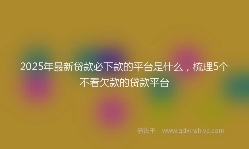 2025年最新贷款必下款的平台是什么，梳理5个不看欠款的贷款平台