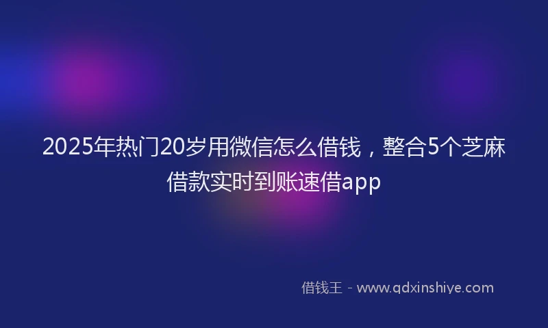2025年热门20岁用微信怎么借钱，整合5个芝麻借款实时到账速借app