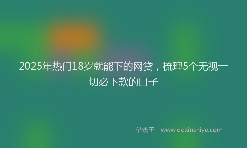 2025年热门18岁就能下的网贷，梳理5个无视一切必下款的口子