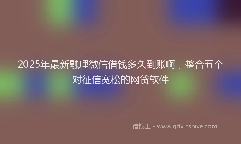 2025年最新融理微信借钱多久到账啊，整合五个对征信宽松的网贷软件
