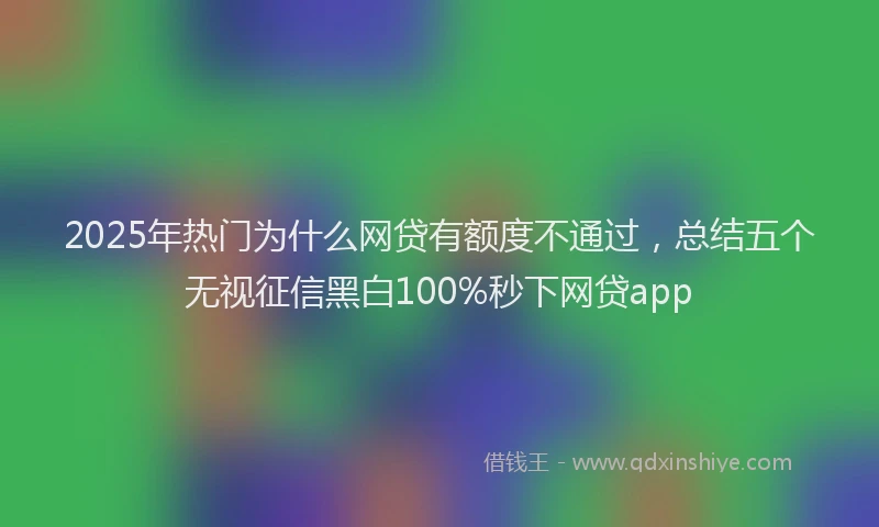 2025年热门为什么网贷有额度不通过，总结五个无视征信黑白100%秒下网贷app
