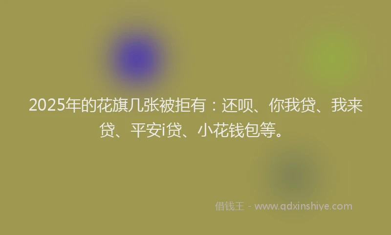 2025年的花旗几张被拒有：还呗、你我贷、我来贷、平安i贷、小花钱包等。