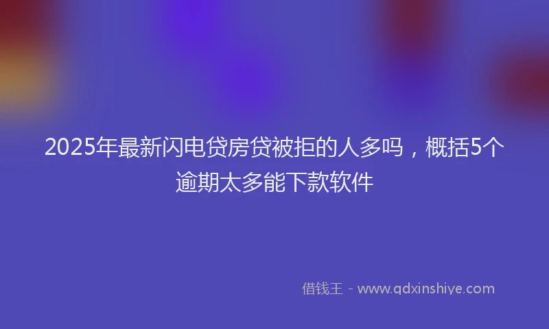2025年最新闪电贷房贷被拒的人多吗，概括5个逾期太多能下款软件