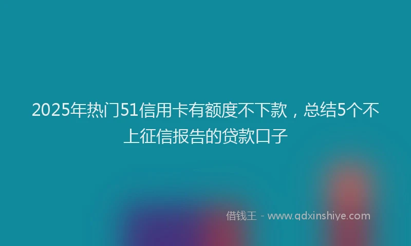 2025年热门51信用卡有额度不下款，总结5个不上征信报告的贷款口子
