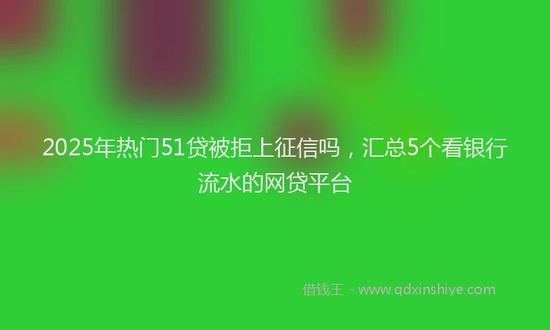 2025年热门51贷被拒上征信吗，汇总5个看银行流水的网贷平台