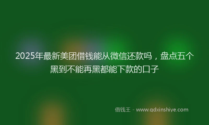 2025年最新美团借钱能从微信还款吗，盘点五个黑到不能再黑都能下款的口子