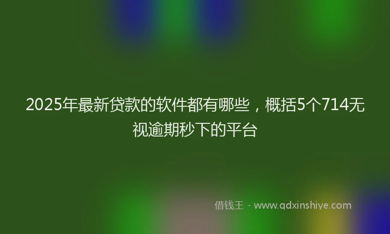 2025年最新贷款的软件都有哪些，概括5个714无视逾期秒下的平台