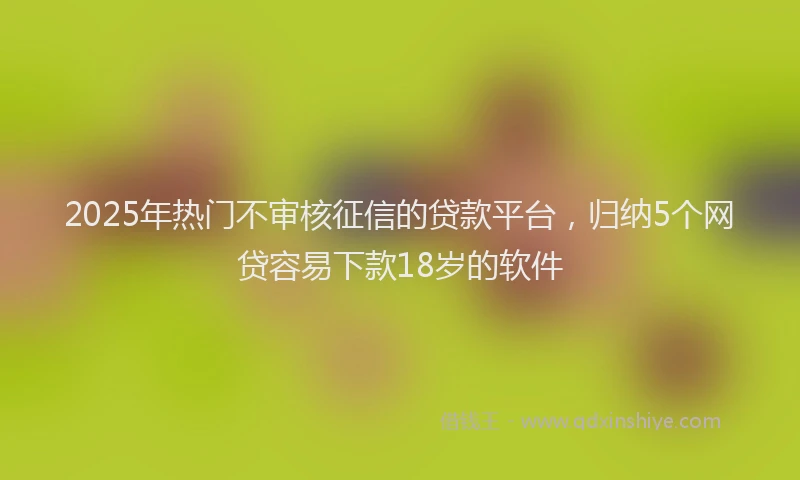 2025年热门不审核征信的贷款平台，归纳5个网贷容易下款18岁的软件