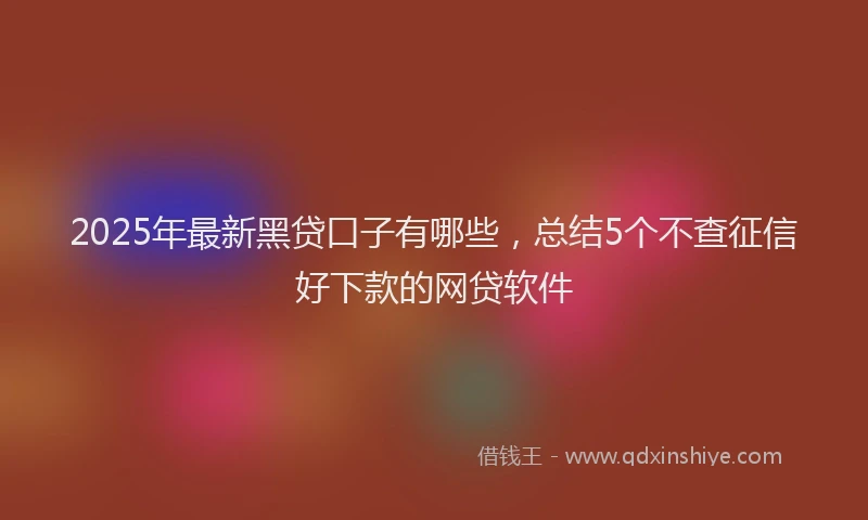 2025年最新黑贷口子有哪些，总结5个不查征信好下款的网贷软件