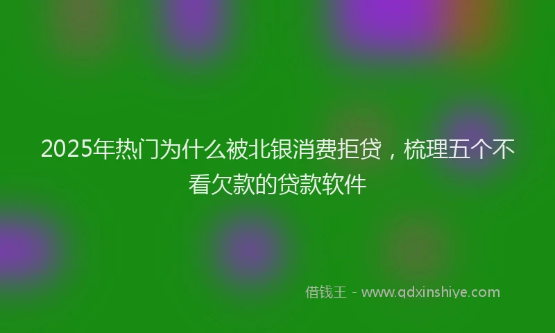 2025年热门为什么被北银消费拒贷，梳理五个不看欠款的贷款软件