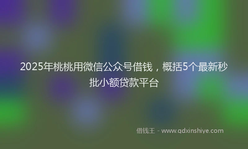 2025年桃桃用微信公众号借钱，概括5个最新秒批小额贷款平台