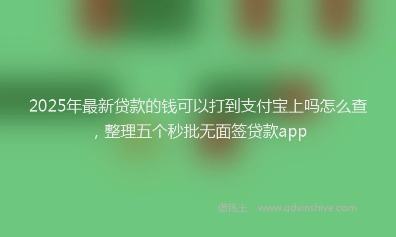 2025年最新贷款的钱可以打到支付宝上吗怎么查，整理五个秒批无面签贷款app